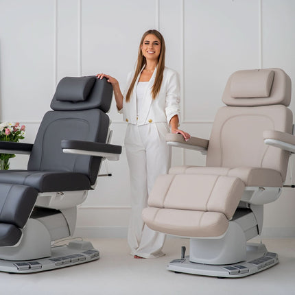 HABYS EVIA PRO electric beauty chair, graphite - close-up