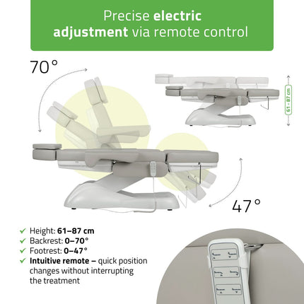 Electric Beauty Chair HABYS LEO PRO 4, Grey - close-up
