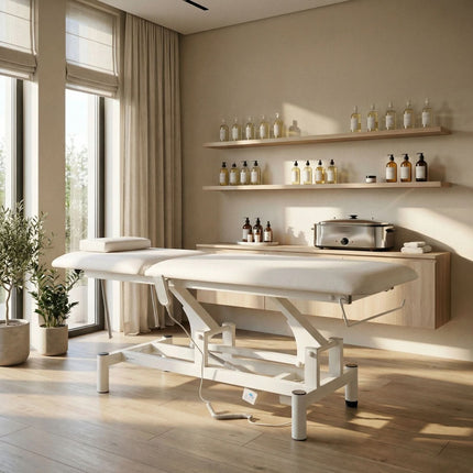 Electric Therapy Massage Table HABYS OPTIMA, White - close-up