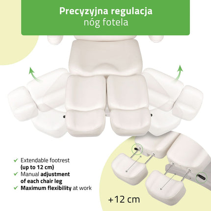 HABYS kosmetologinis elektrinis krėslas Elara PRO 6P, baltas
