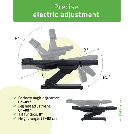 HABYS kosmetologinis krėslas Selia PRO 4 Touch k315, juodas