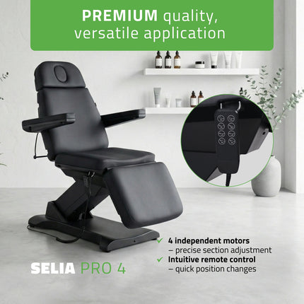 HABYS kosmetologinis krėslas Selia PRO 4 Touch k315, juodas