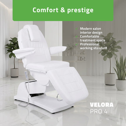 Elektrinis kosmetologinis krėslas VELORA PRO 4 Touch Core k301, 4 varikliai, baltas