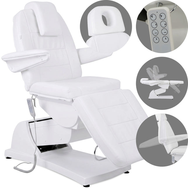 Elektrinis kosmetologinis krėslas VELORA PRO 4 Touch Core k301, 4 varikliai, baltas