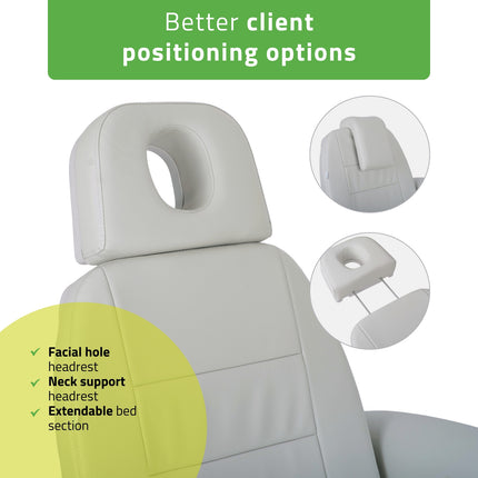 Kosmetologinis elektrinis krėslas VELORA PRO 4 Touch Core k329, pilkas