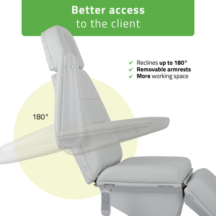 Kosmetologinis elektrinis krėslas VELORA PRO 4 Touch Core k329, pilkas