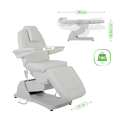 Kosmetologinis elektrinis krėslas VELORA PRO 4 Touch Core k329, pilkas
