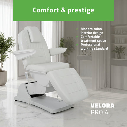 Kosmetologinis elektrinis krėslas VELORA PRO 4 Touch Core k329, pilkas