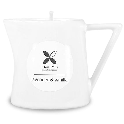 Masažinė žvakė HABYS levandų ir vanilės kvapo, 110 ml