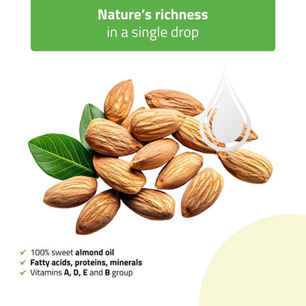 Masažo aliejus NATURE SWEET ALMOND, 100ml su pipete
