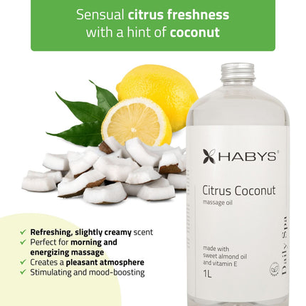 Masažo aliejus HABYS Daily Spa Citrus Coconut, 1 l
