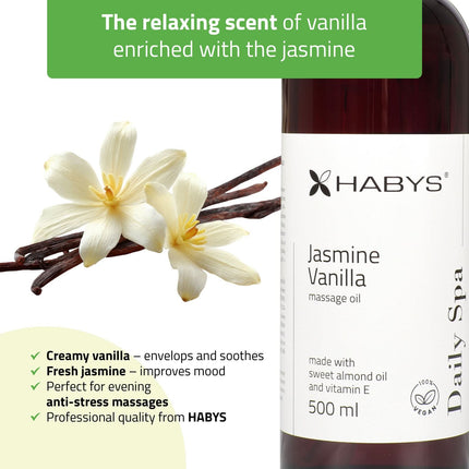 Masažo aliejus HABYS Daily Spa Jasmine Vanilla, 500 ml
