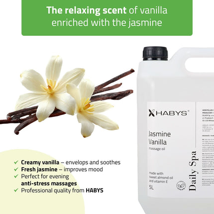 Masažo aliejus HABYS Daily Spa Jasmine Vanilla, 5 l