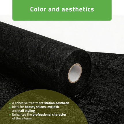 Neaustinė medicininė ritininė paklodė 60 cm × 50 m 18 g/m², juoda