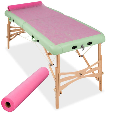 Neaustinė ritininė paklodė 60cm×50m, 18g/m², rožinė