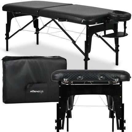 Masažo stalas sulankstomas ESTETIC BLACK 75 cm, juodas