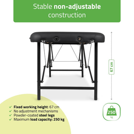 Sulankstomas reabilitacinis stalas HABYS RICO 60 cm, juodas