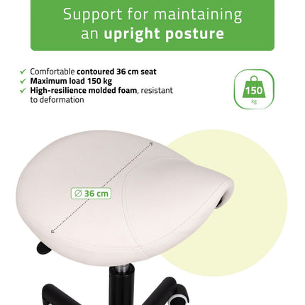 Ergonominė balno kėdutė HABYS LUMO Comfy Base k501, balta