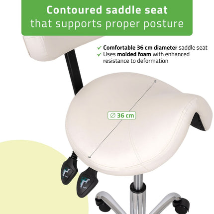 Meistro kėdė balnas Sola, Comfy Base k501 balta