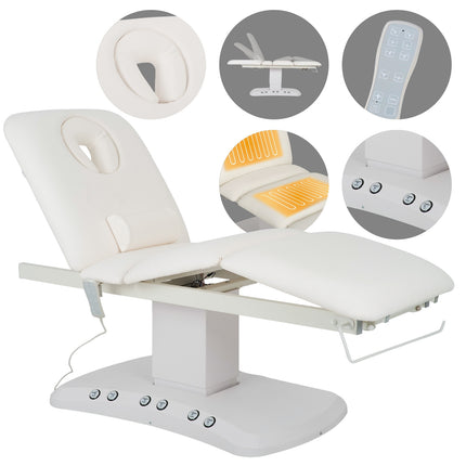 Serenity ERGO 4 electric heated beauty bed for massage and SPA treatments Satin Comfort k701 white
