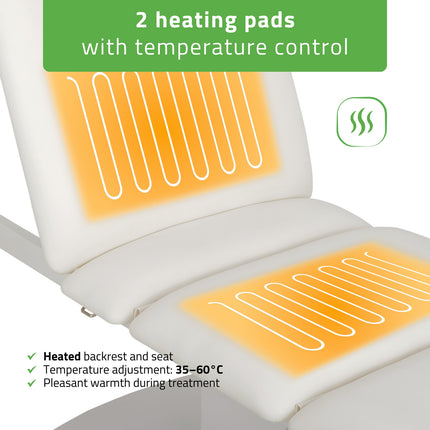Serenity ERGO 4 electric heated beauty bed for massage and SPA treatments Satin Comfort k701 white