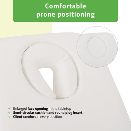Serenity ERGO 4 electric heated beauty bed for massage and SPA treatments Satin Comfort k701 white