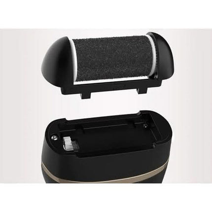 Soulima elektrinis pėdų dildės rinkinys su 6 antgaliais, juodas