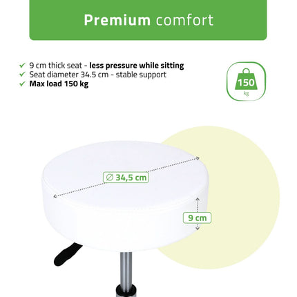 Kosmetologinė taburetė HABYS MOBI Comfy Base k501, balta