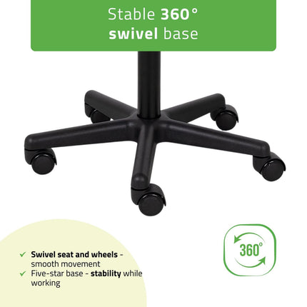 Kosmetologinė taburetė HABYS TIMO, Comfy Base k501, balta