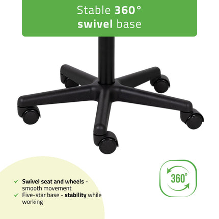 Kosmetologinė kėdutė HABYS TIMO Comfy Base k515, juoda
