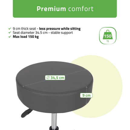 Kosmetologinė taburetė HABYS TIMO, Comfy Base k521 pilka