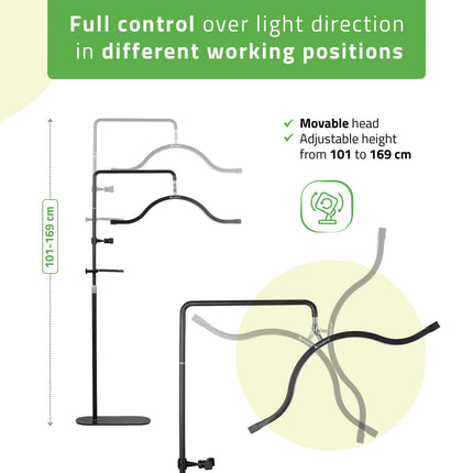 Kosmetologinė LED lempa HABYS VENA 45 W, juoda