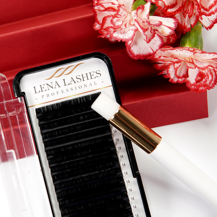 Lena Lashes baltas šepetėlis blakstienų valymui