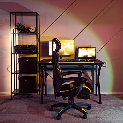 Ergoniminė biuro kėdė MAXIMO, juoda/geltona - Beauty Kit