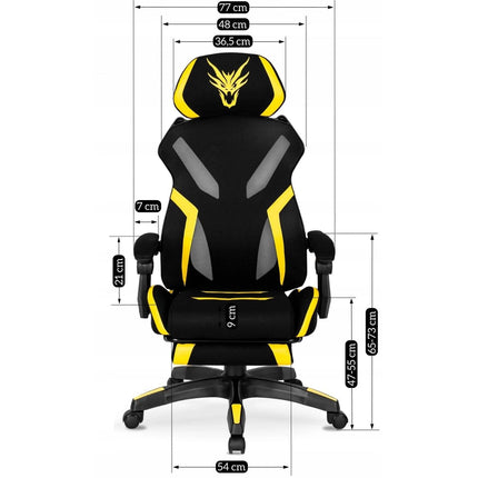 Ergoniminė biuro kėdė MAXIMO, juoda/geltona - Beauty Kit