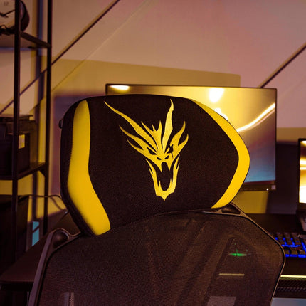 Ergoniminė biuro kėdė MAXIMO, juoda/geltona - Beauty Kit