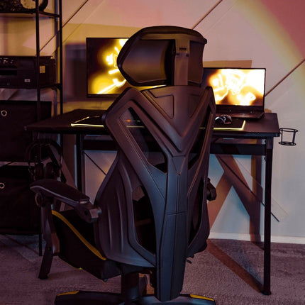 Ergoniminė biuro kėdė MAXIMO, juoda/geltona - Beauty Kit