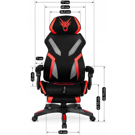 Ergoniminė biuro kėdė MAXIMO, juoda/raudona - Beauty Kit