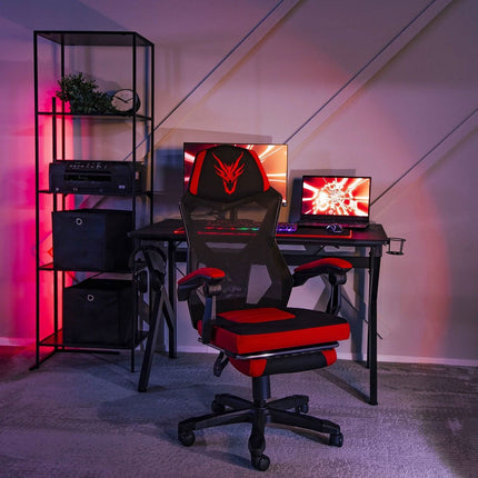 Ergonominė biuro kėdė BING, juoda/raudona - Beauty Kit