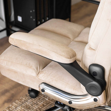 Ergonomiška biuro kėdė LONDON, smėlio spalvos aksomas - Beauty Kit