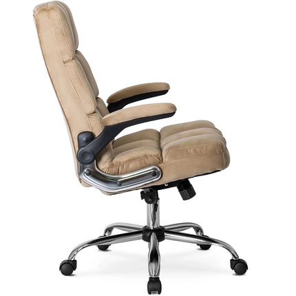 Ergonomiška biuro kėdė LONDON, smėlio spalvos aksomas - Beauty Kit