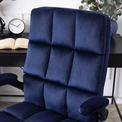 Ergonomiška biuro kėdė LONDON, tamsiai mėlynas aksomas - Beauty Kit