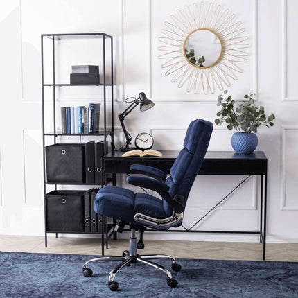 Ergonomiška biuro kėdė LONDON, tamsiai mėlynas aksomas - Beauty Kit