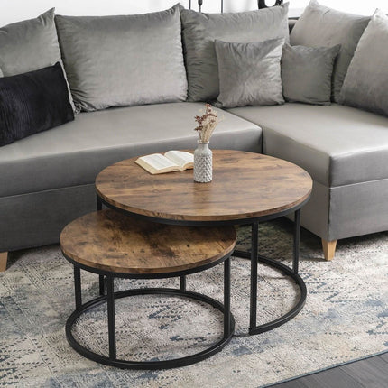 FIGO MAX kavos staliukų rinkinys, ąžuolo/juodos spalvos - Beauty Kit