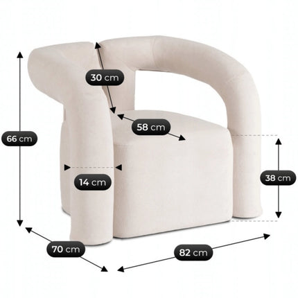 Fotelis BRAZIL, kreminis