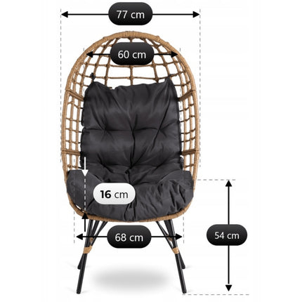 Sodo poilsio krėslas COCOON MADISON – pilkas, boho stilius