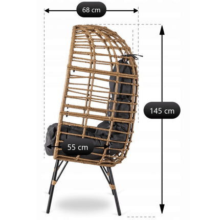 Sodo poilsio krėslas COCOON MADISON – pilkas, boho stilius