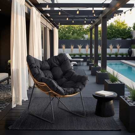 Poilsio krėslas FIN, juodos spalvos