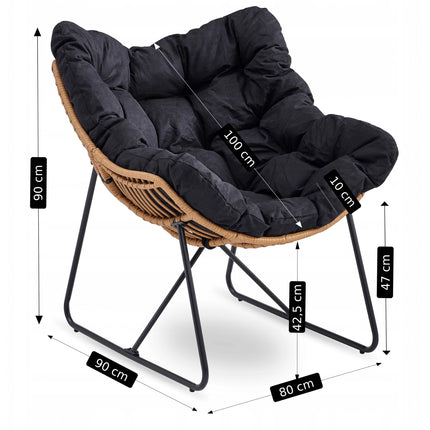 Poilsio krėslas FIN, juodos spalvos