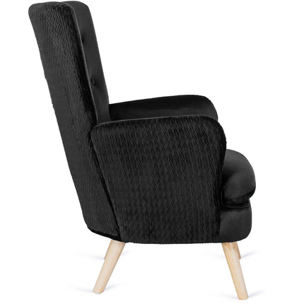 Fotelis SANTOS, juodas aksomas - Beauty Kit